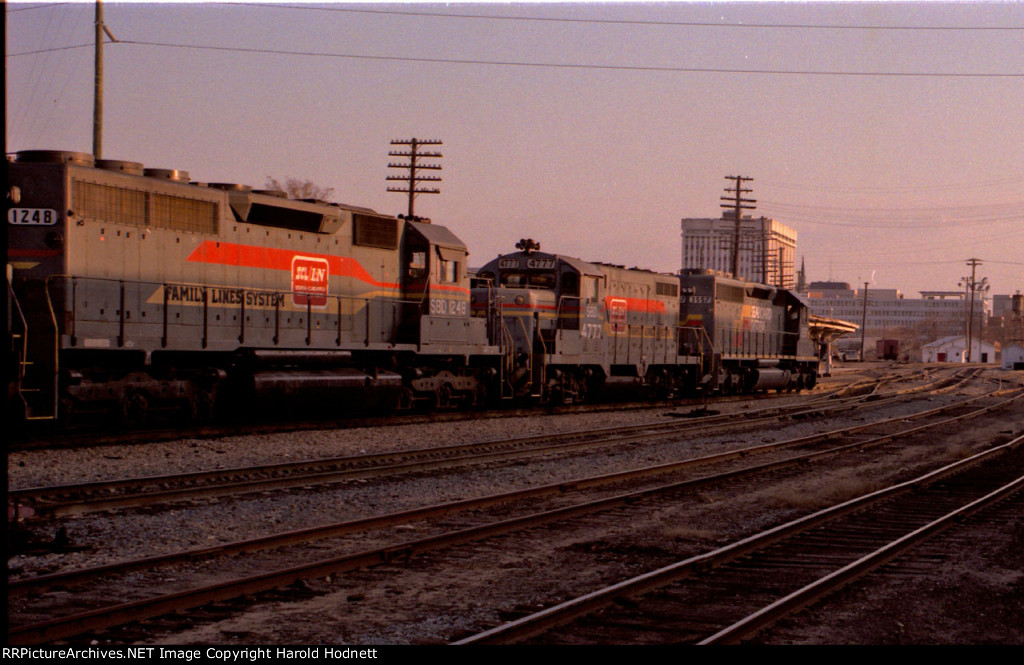 SBD 1248 is the last of 3 locos passing the station